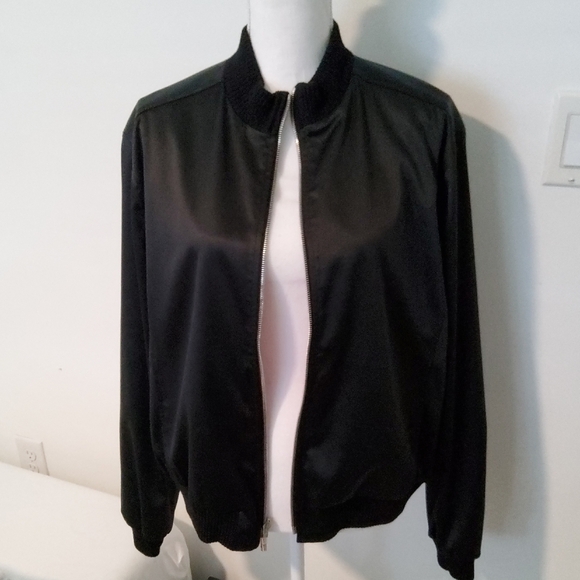 St. John Satin Bomber Jacket - Picture 3 of 11